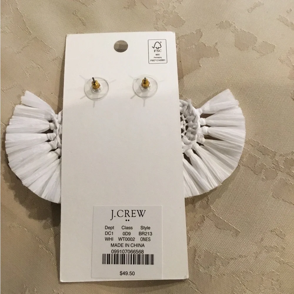 J Crew Statement Raffia Fan Post Earrings